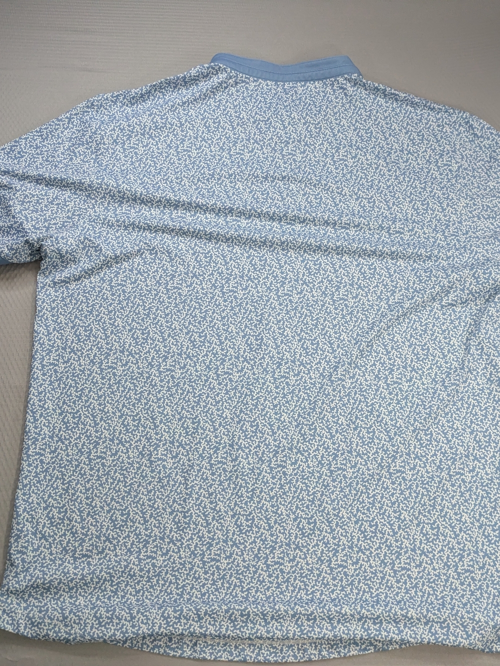 Mantra Collar Golf Polo Shirt Mens 2XL Coral Blue Geometric Stretch Performance - Picture 4 of 6